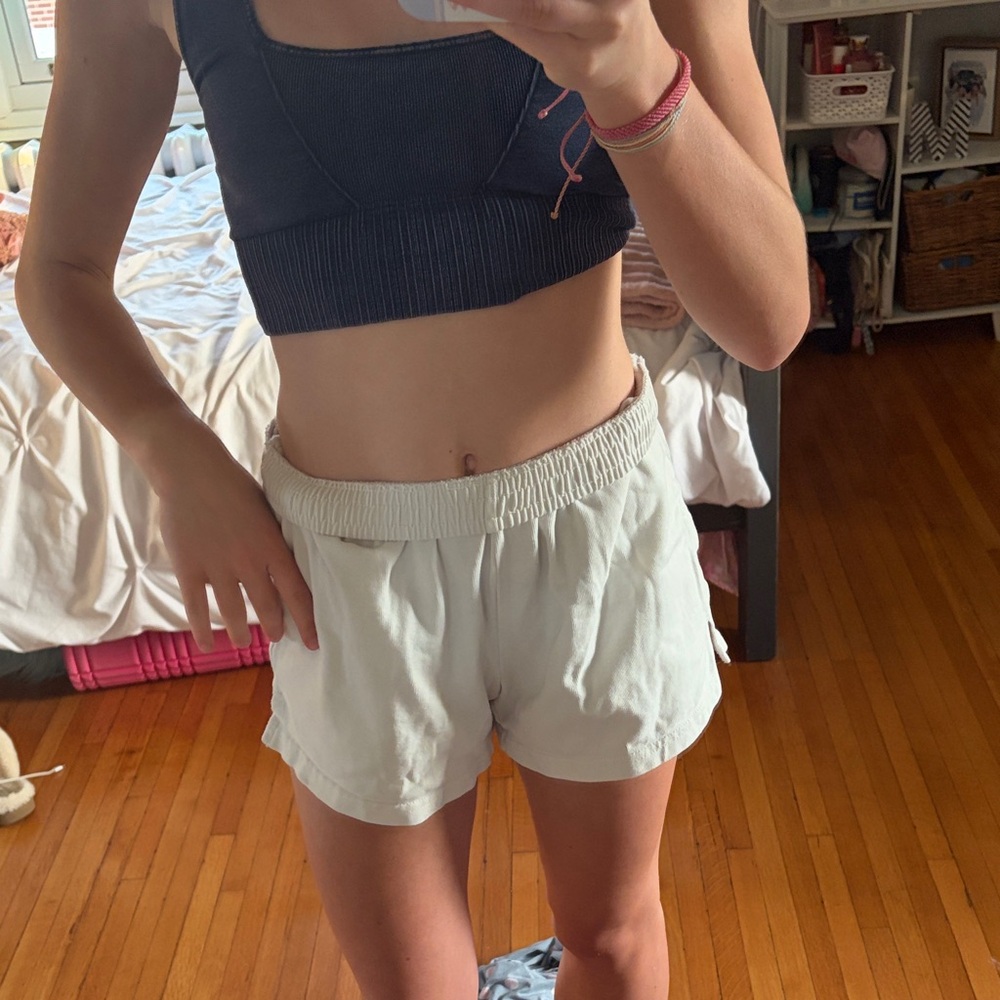 Women's Elastic-Waist Casual Shorts - White